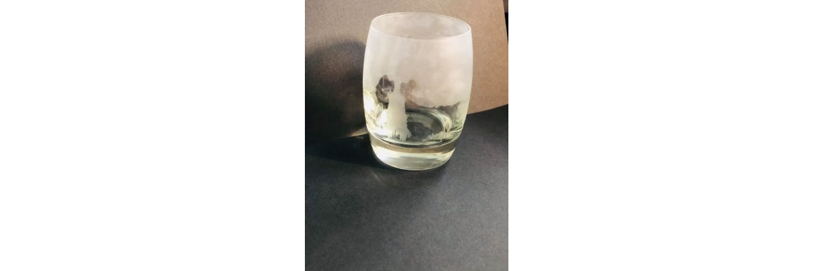 Etched Spaniel Glass